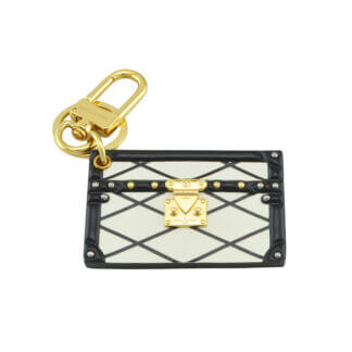 Louis Vuitton Petite Malle Taschenschmuck Bag Charm Weiß Schwarz gebraucht 4