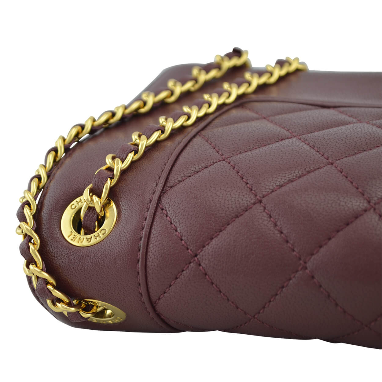 Handtasche CHANEL Sheep Flap Bag Iridescent Calfskin leather Bordeaux gebraucht 11