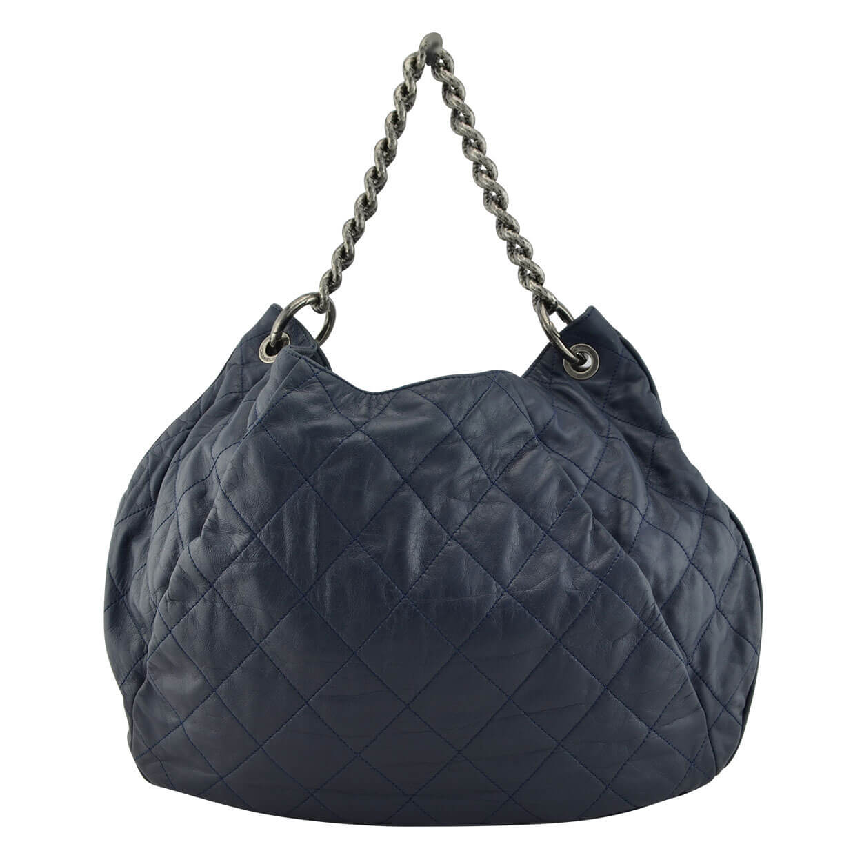 Handtasche CHANEL Coco Pleats Hobo Bag Dunkelblau gebraucht 4