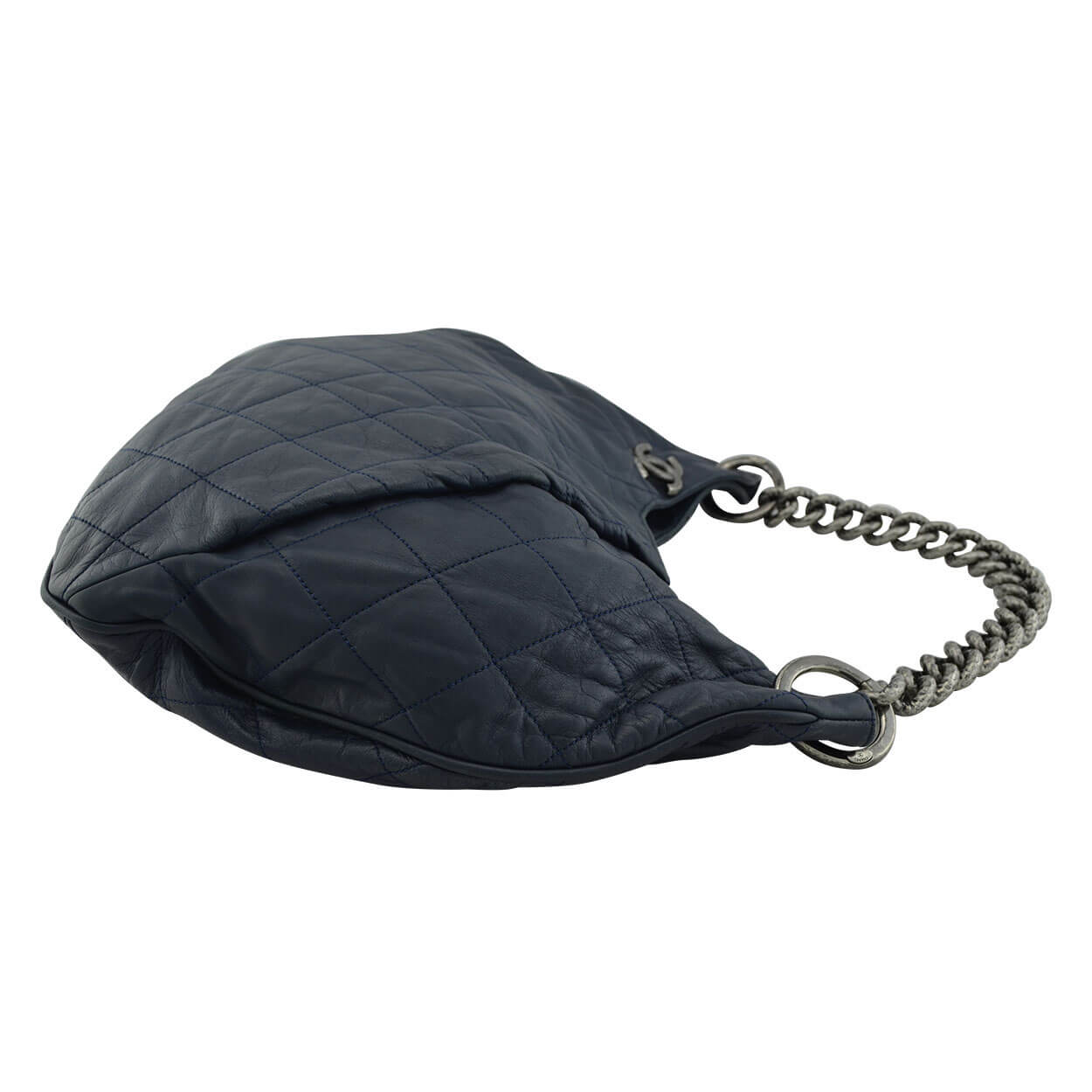 Handtasche CHANEL Coco Pleats Hobo Bag Dunkelblau gebraucht 9