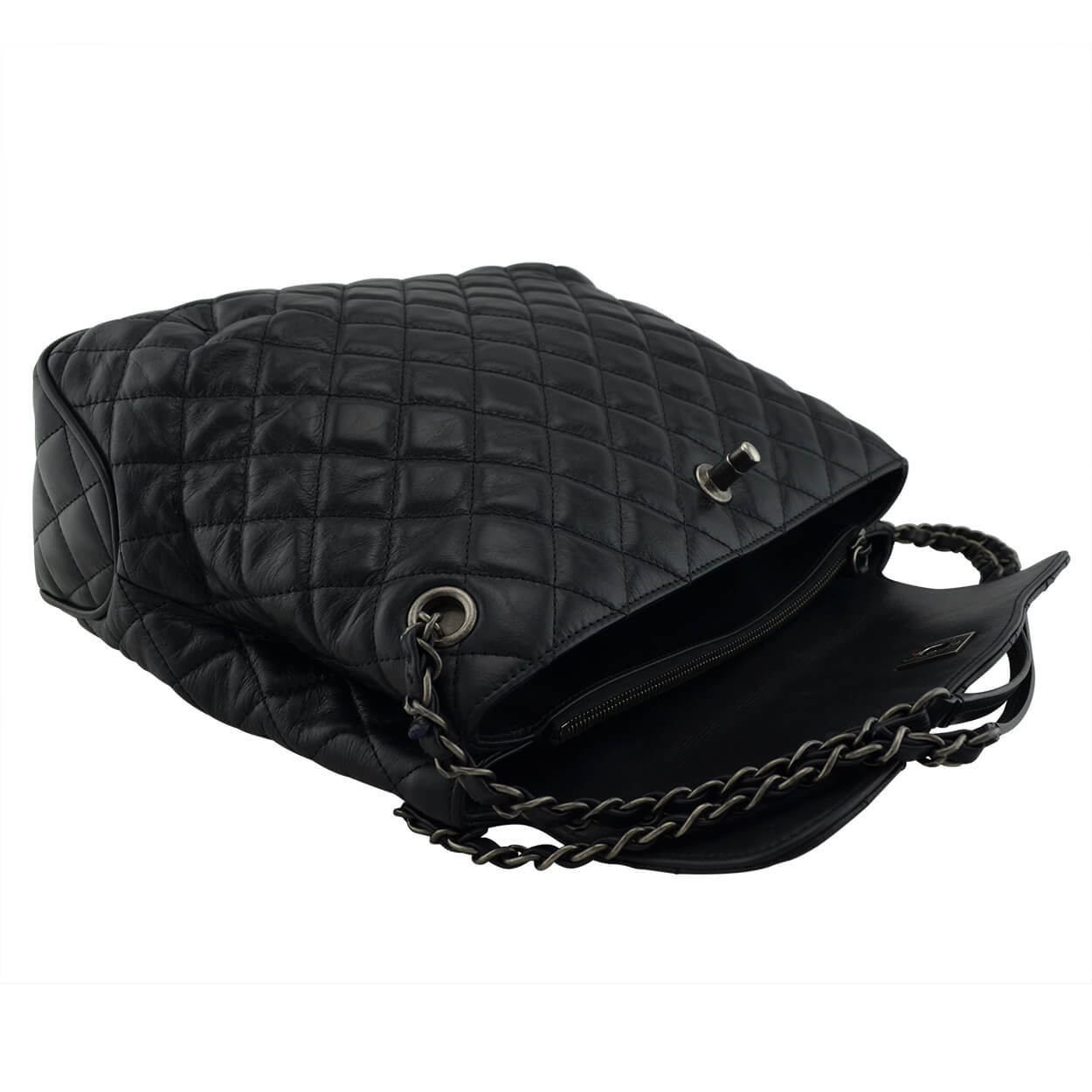 Handtasche CHANEL Quilted Shopping Bag Schwarz gebraucht 10