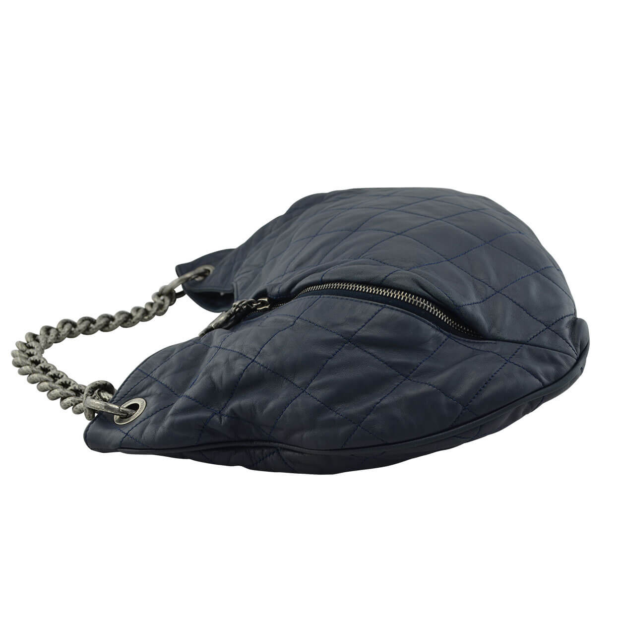 Handtasche CHANEL Coco Pleats Hobo Bag Dunkelblau gebraucht 8