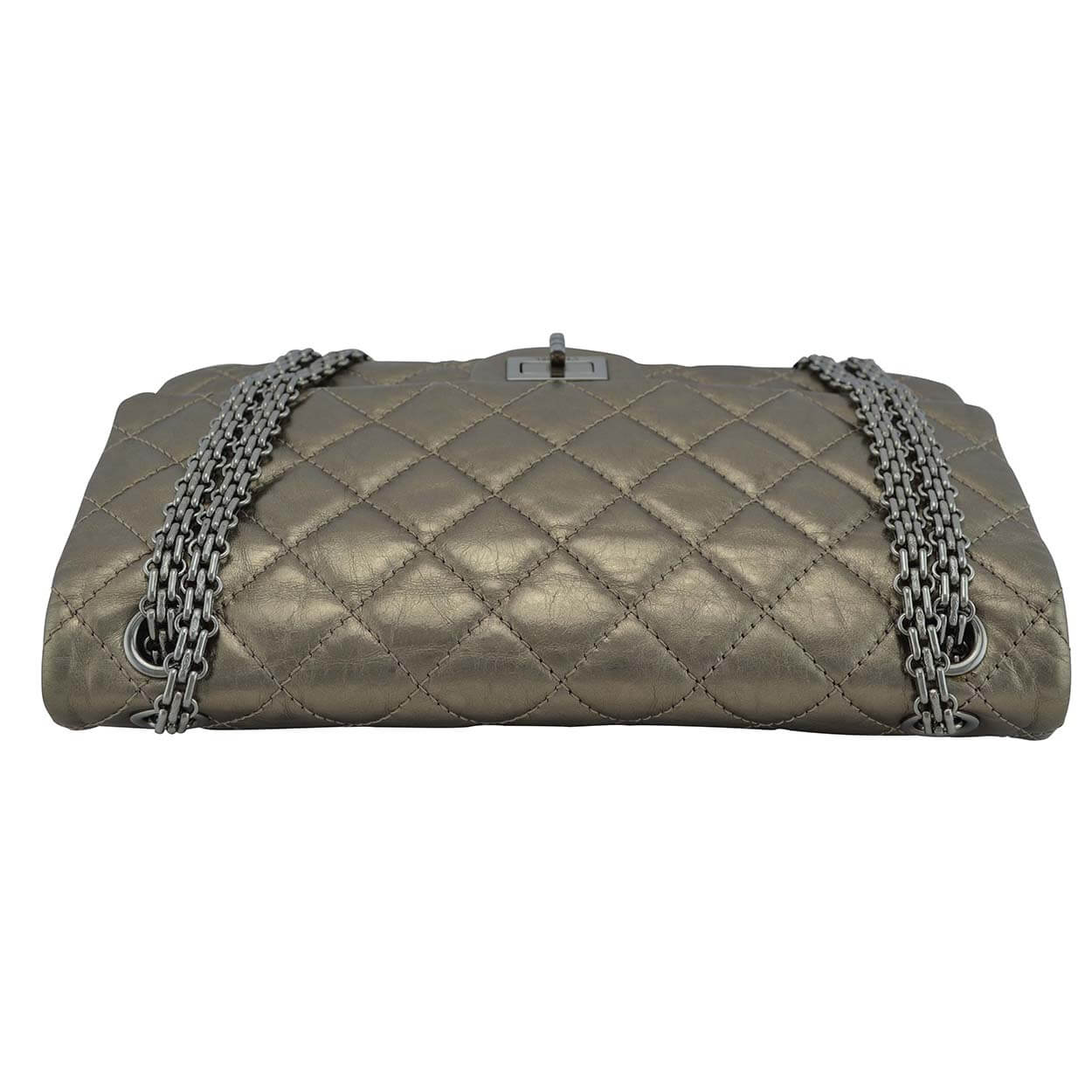 Handtasche CHANEL 2.55 Reissue Aged Calfskin Double Flap Bag Metallic Bronze gebraucht 4