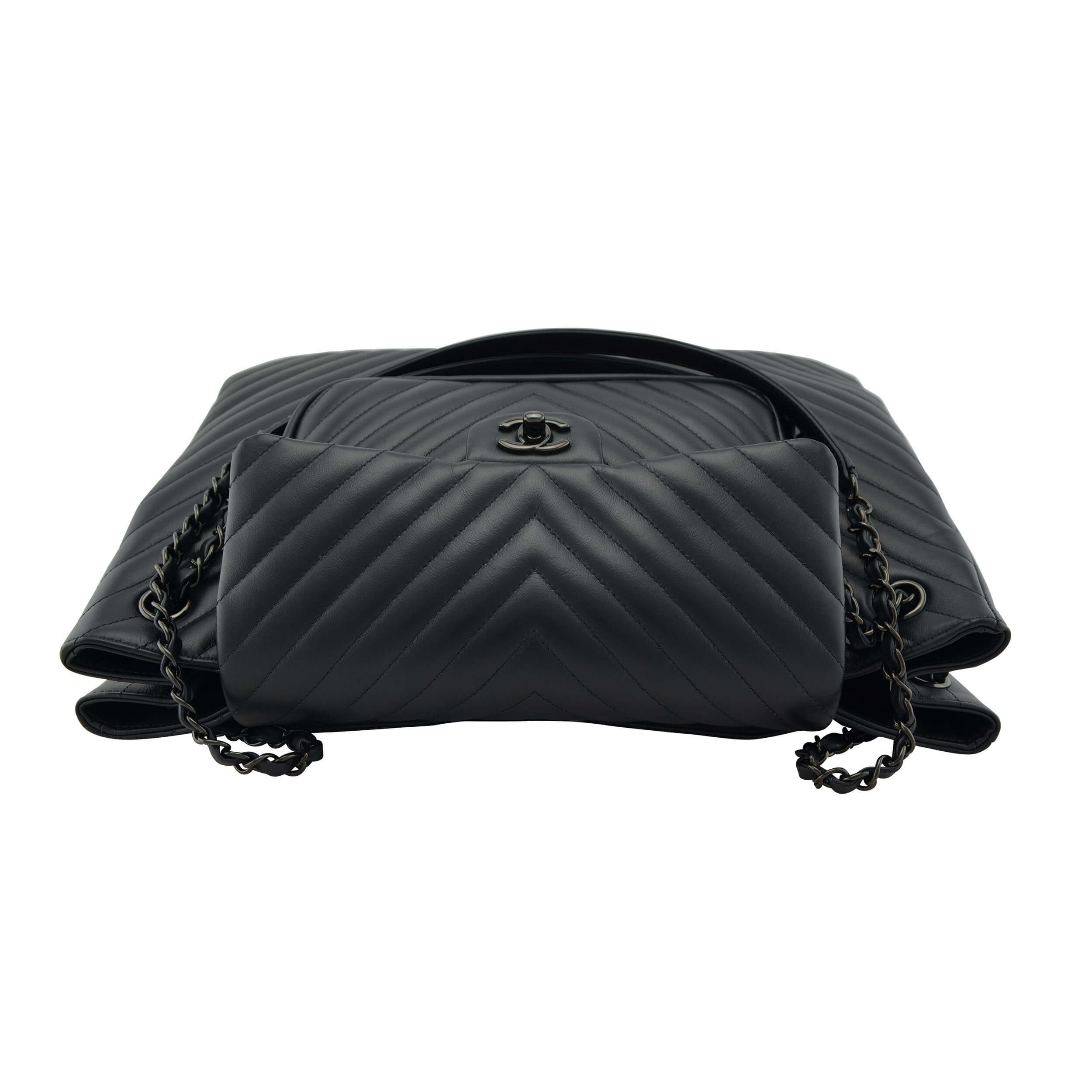 Handtasche CHANEL Chevron So Black Tote Bag gebraucht 5