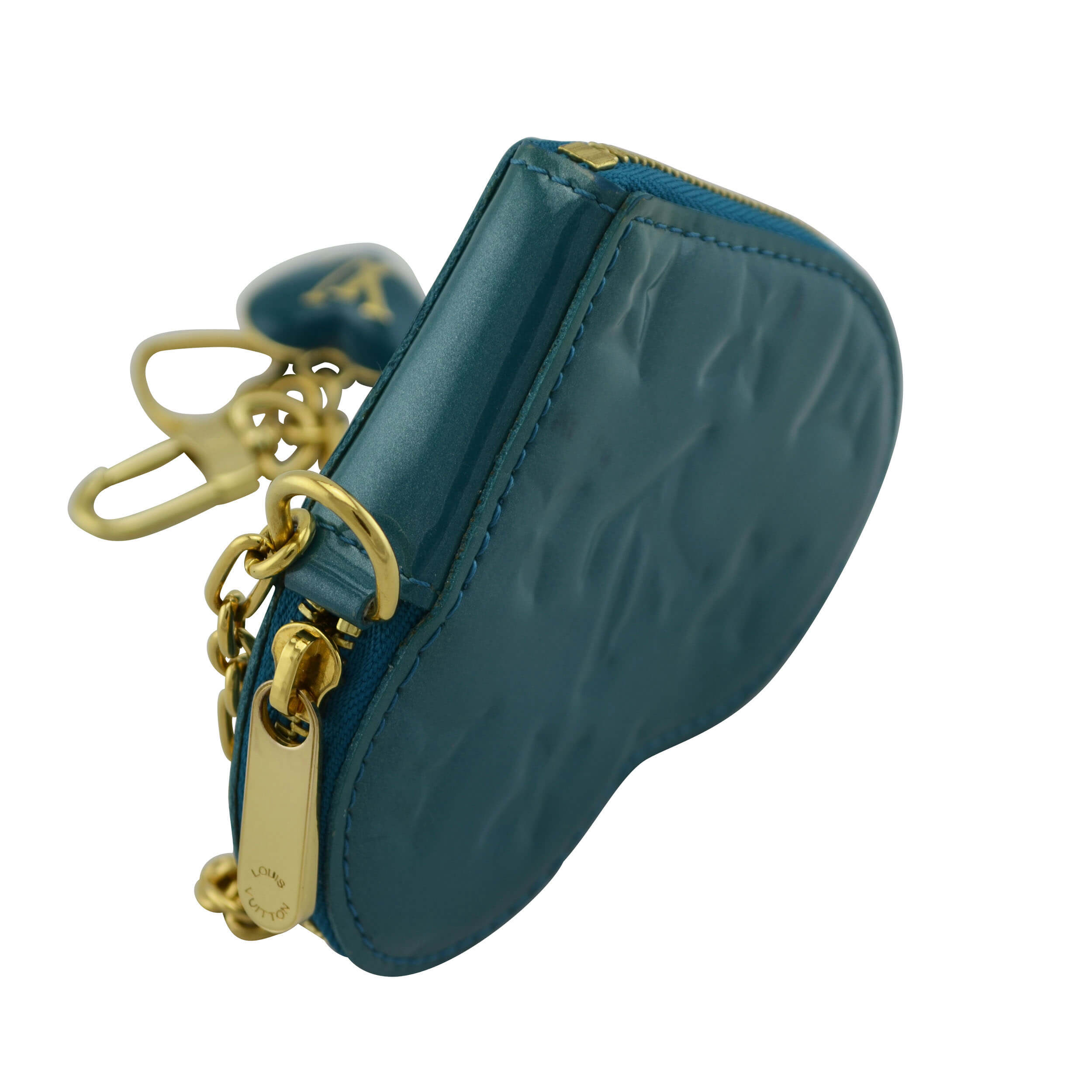 LOUIS VUITTON Portemonnaie Coeur Monogram Vernis Heart Coin Purse Herz Münztasche Blue Galactic gebraucht 4