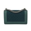 Handtasche CHANEL Boy Bag Medium Grün Tweed Leder gebraucht 1