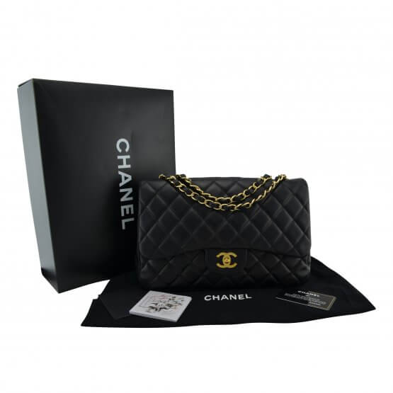 Handtasche CHANEL Timeless Jumbo Classic Single Flap Bag Schwarz gebraucht 3