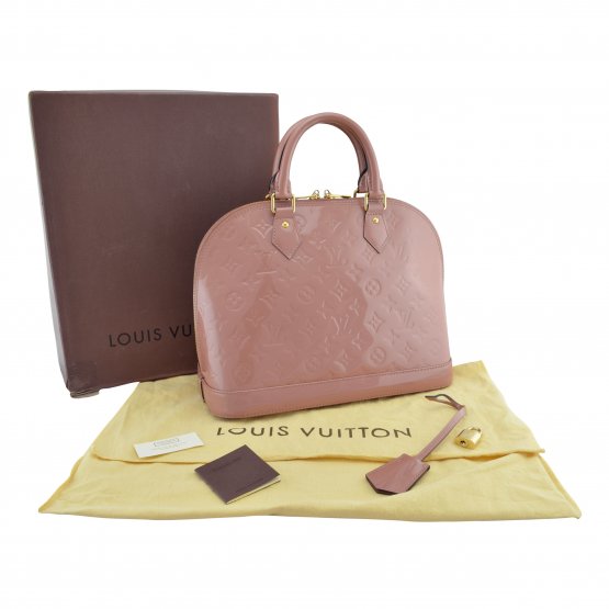 Handtasche LOUIS VUITTON Alma PM Vernis Leder Rose Velours gebraucht 1