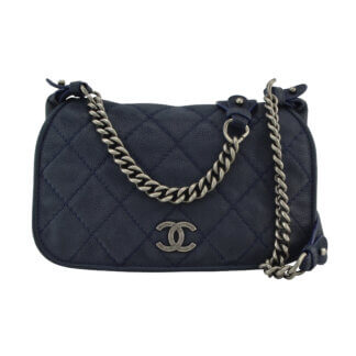 Handtasche CHANEL Large Messenger Bag Dunkelblau gebraucht 2