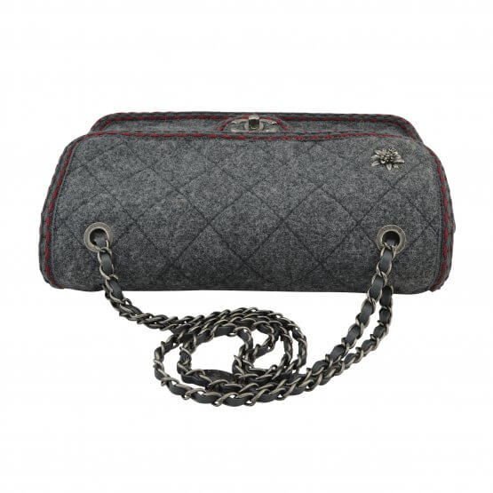 Handtasche CHANEL Wool Flap Bag Edelweiß gebraucht 7