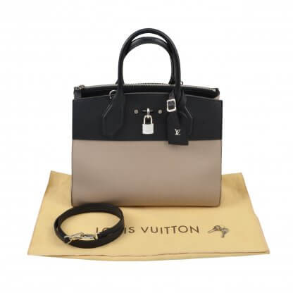 Handtasche LOUIS VUITTON City Steamer MM Schwarz Beige Second Hand 7