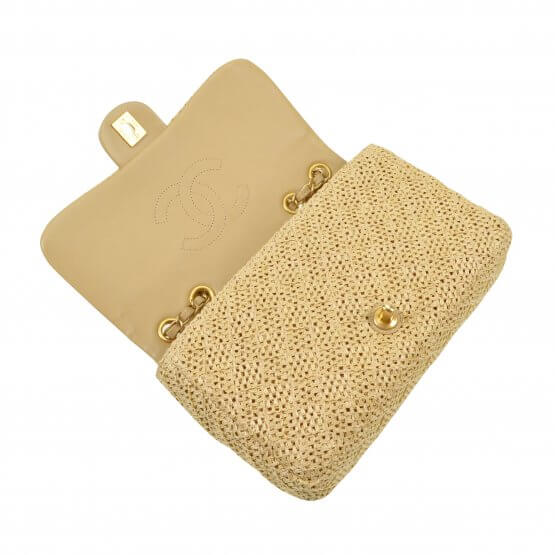 Handtasche CHANEL Raffia Flap Bag gebraucht 7