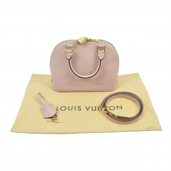 Handtasche LOUIS VUITTON Alma BB Vernis Leder Rose Angelique gebraucht 1