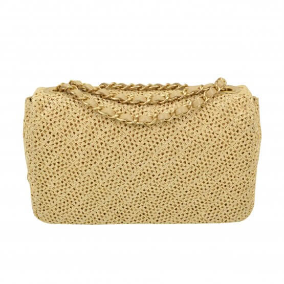 Handtasche CHANEL Raffia Flap Bag gebraucht 3