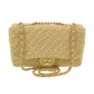 Handtasche CHANEL Raffia Flap Bag gebraucht 2