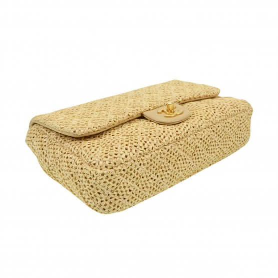 Handtasche CHANEL Raffia Flap Bag gebraucht 5