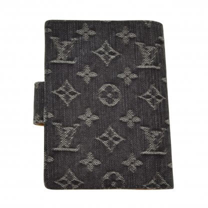 LOUIS VUITTON Agenda PM Koala Black Denim Second Hand 3