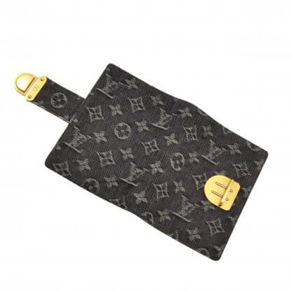 LOUIS VUITTON Agenda PM Koala Black Denim Second Hand 4