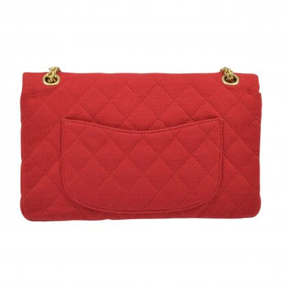 CHANEL 2.55 Reissue Flap Bag Jersey Handtasche Rot Second Hand 4