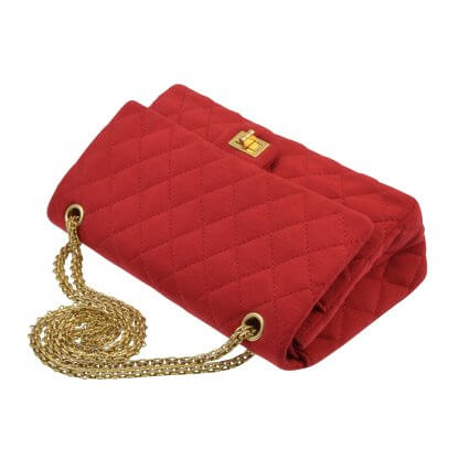 CHANEL 2.55 Reissue Flap Bag Jersey Handtasche Rot Second Hand 7