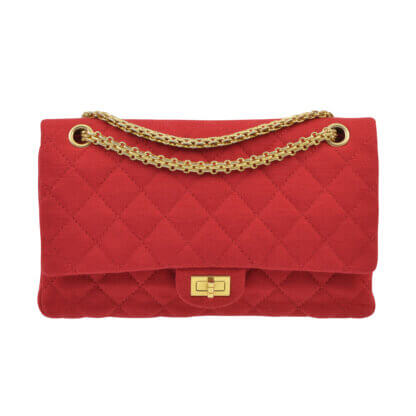 CHANEL 2.55 Reissue Flap Bag Jersey Handtasche Rot Second Hand 3