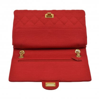 CHANEL 2.55 Reissue Flap Bag Jersey Handtasche Rot Second Hand 8