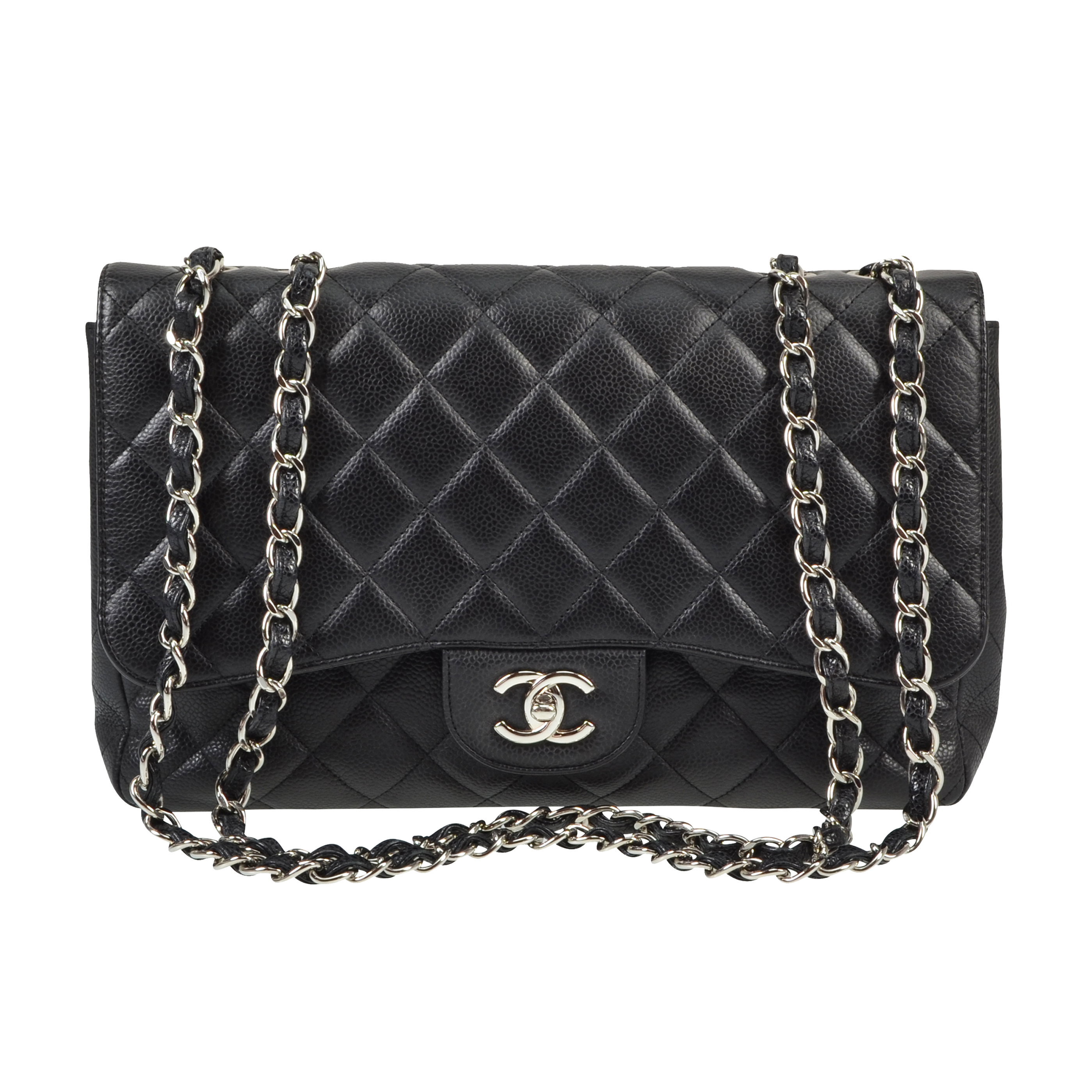 CHANEL Timeless Jumbo Single Flap Bag Caviar Leder Schwarz 2