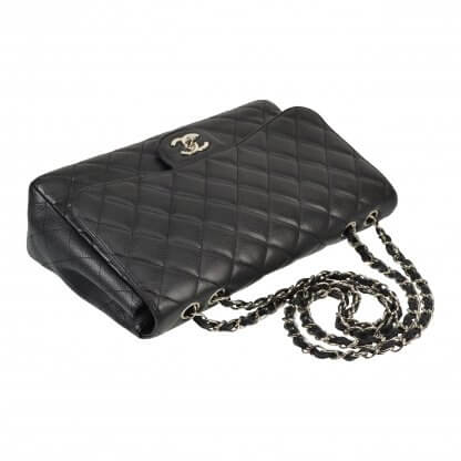 CHANEL Timeless Jumbo Single Flap Bag Caviar Leder Schwarz 10