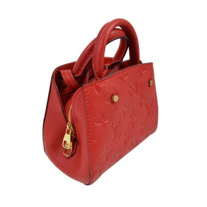 LOUIS VUITTON Nano Montaigne Empreinte Leder Handtasche Cerise Second Hand 3