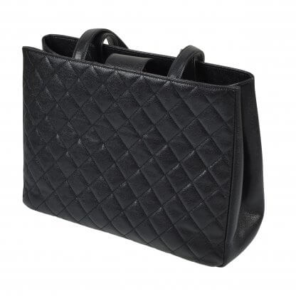 CHANEL Large Shopping Tote Bag Caviar Leder Handtasche Schwarz 4