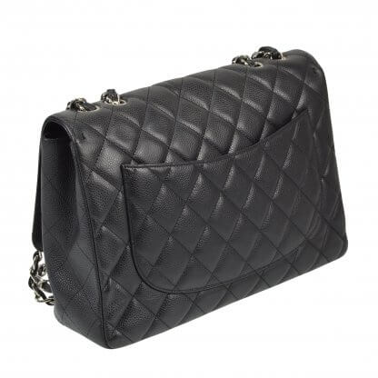 CHANEL Timeless Jumbo Single Flap Bag Caviar Leder Schwarz 4