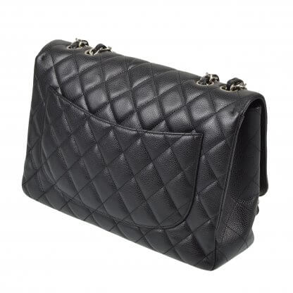 CHANEL Timeless Jumbo Single Flap Bag Caviar Leder Schwarz 5