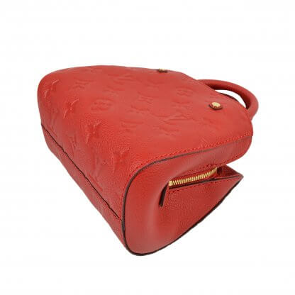 LOUIS VUITTON Nano Montaigne Empreinte Leder Handtasche Cerise Second Hand 5