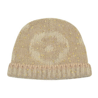 Louis Vuitton Mütze Wolle Monogram Glitter Bonnet Beige 1