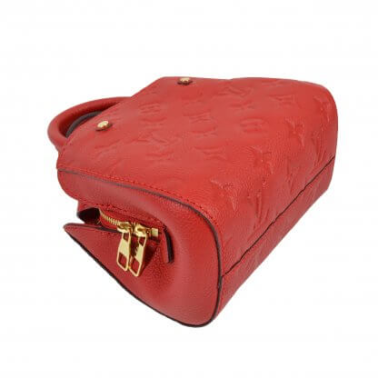 LOUIS VUITTON Nano Montaigne Empreinte Leder Handtasche Cerise Second Hand 4