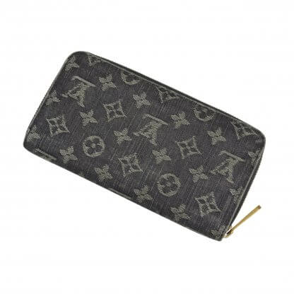 Louis Vuitton Zippy Portemonnaie Black Denim Second Hand 3