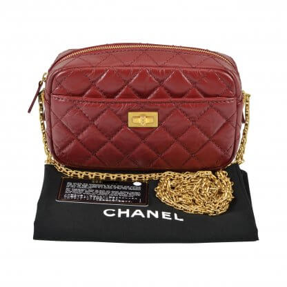 CHANEL Mini Reissue Camera Bag Handtasche Dunkelrot Second Hand 2