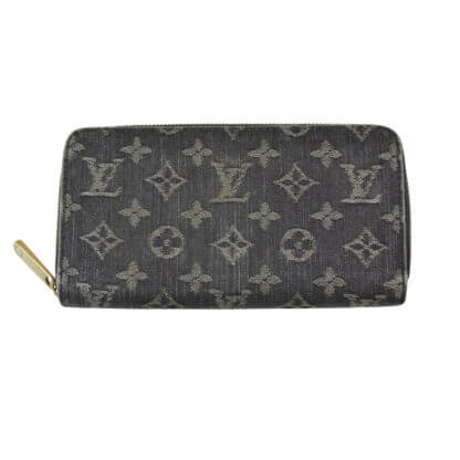 Louis Vuitton Zippy Portemonnaie Black Denim Second Hand 2