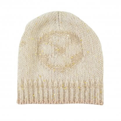 Louis Vuitton Monogram Glitter Bonnet Wollmütze Mütze Beige Second Hand 4