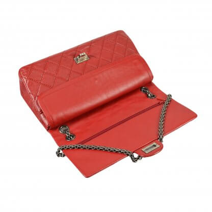 Chanel 2.55 Reissue Medium 226 Double Flap Bag Leder Handtasche Rot Second Hand 6