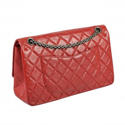 Chanel 2.55 Reissue Medium 226 Double Flap Bag Leder Handtasche Rot Second Hand 2