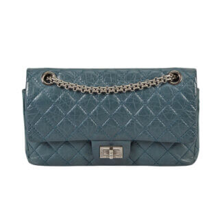 CHANEL 2.55 Reissue Double Flap Bag Emerald Green Vintage Leder Handtasche Second Hand 2