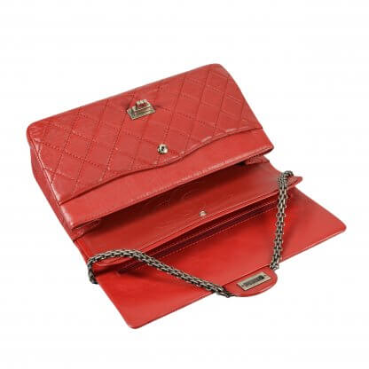 Chanel 2.55 Reissue Medium 226 Double Flap Bag Leder Handtasche Rot Second Hand 7