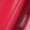 CHANEL Iridescent Sheep Flap Bag Fuchsia Leder Handtasche Second Hand 12