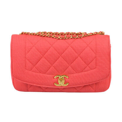 CHANEL Diana Jersey Flap Bag Koralle Second Hand 2