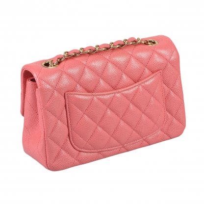 CHANEL Timeless Rectangular Mini Flap Bag Caviar Leder Handtasche Rosa Second Hand 4