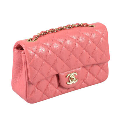 CHANEL Timeless Rectangular Mini Flap Bag Caviar Leder Handtasche Rosa Second Hand 3