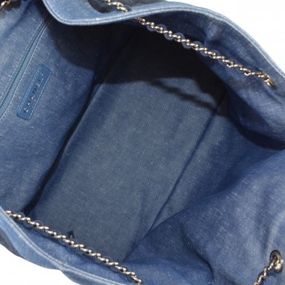 CHANEL Drawstring Denim Backpack Rucksack Second Hand 12