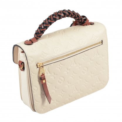 Louis Vuitton Pochette Metis Monogram Empreinte Leder Handtasche Creme Beige Second Hand 3