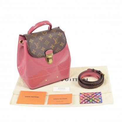 Louis Vuitton Hot Springs Backpack Monogram Canvas Vernis Leder Altrosa Second Hand 1